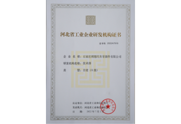 河北省工业企业研发机构自建（A级）